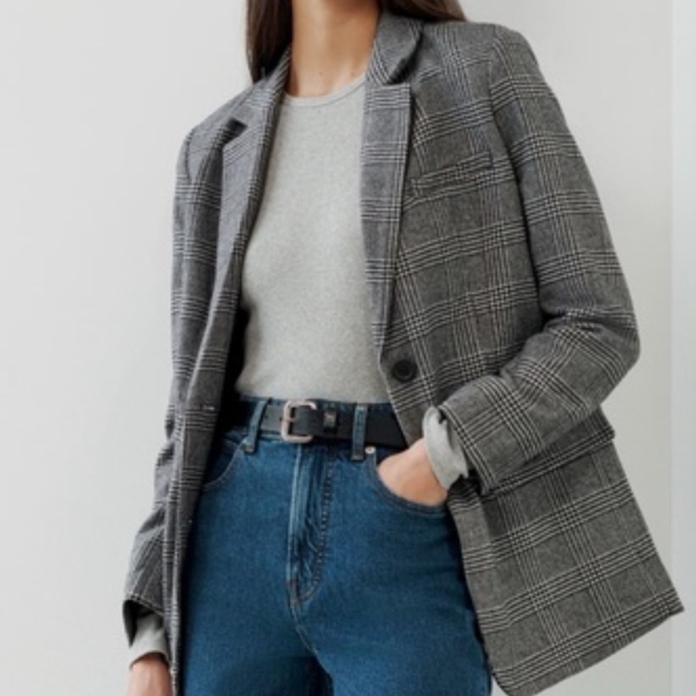 Everlane Oversized Wool Blend Blazer Gray Size 12